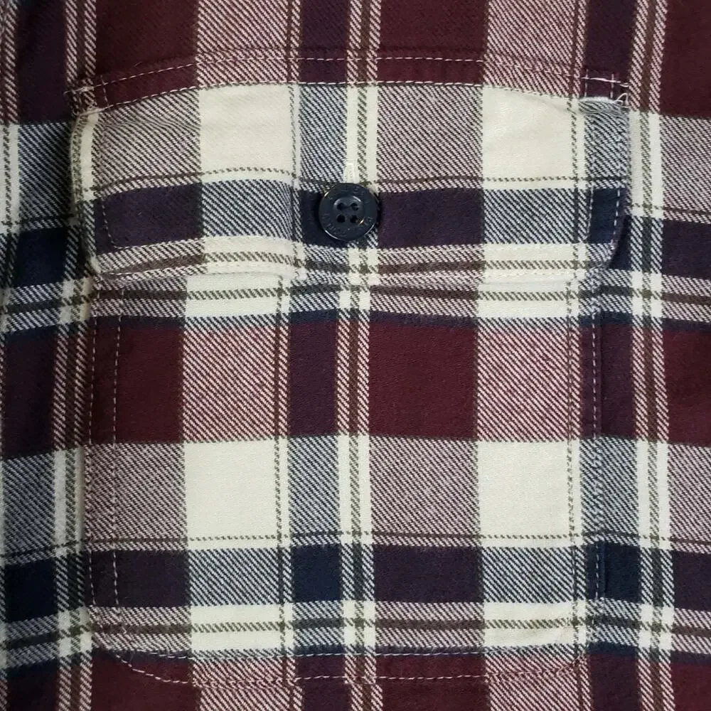 LL Bean Shirt Mens Flannel LS Button Up Size Large Plaid Shacket Fleece Lined - Picture 5 of 11